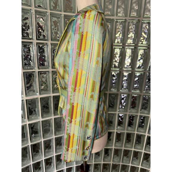 Cynthia Steffe Paisley Floral Beaded Fitted Striped Jacket Coat - Size XS - OE - Picture 4 of 12